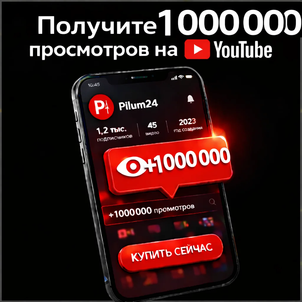1 млн просмотров ютуб