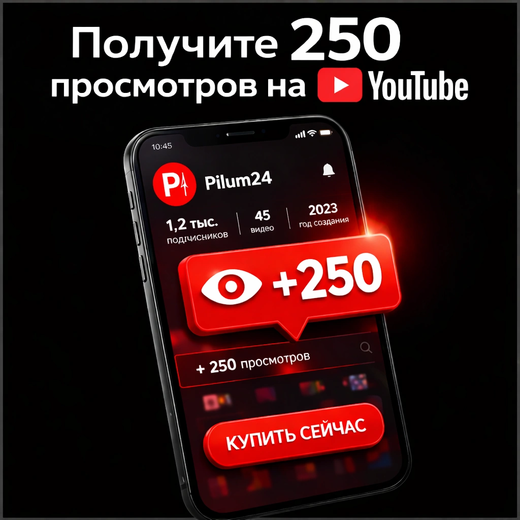 250 просмотров ютуб