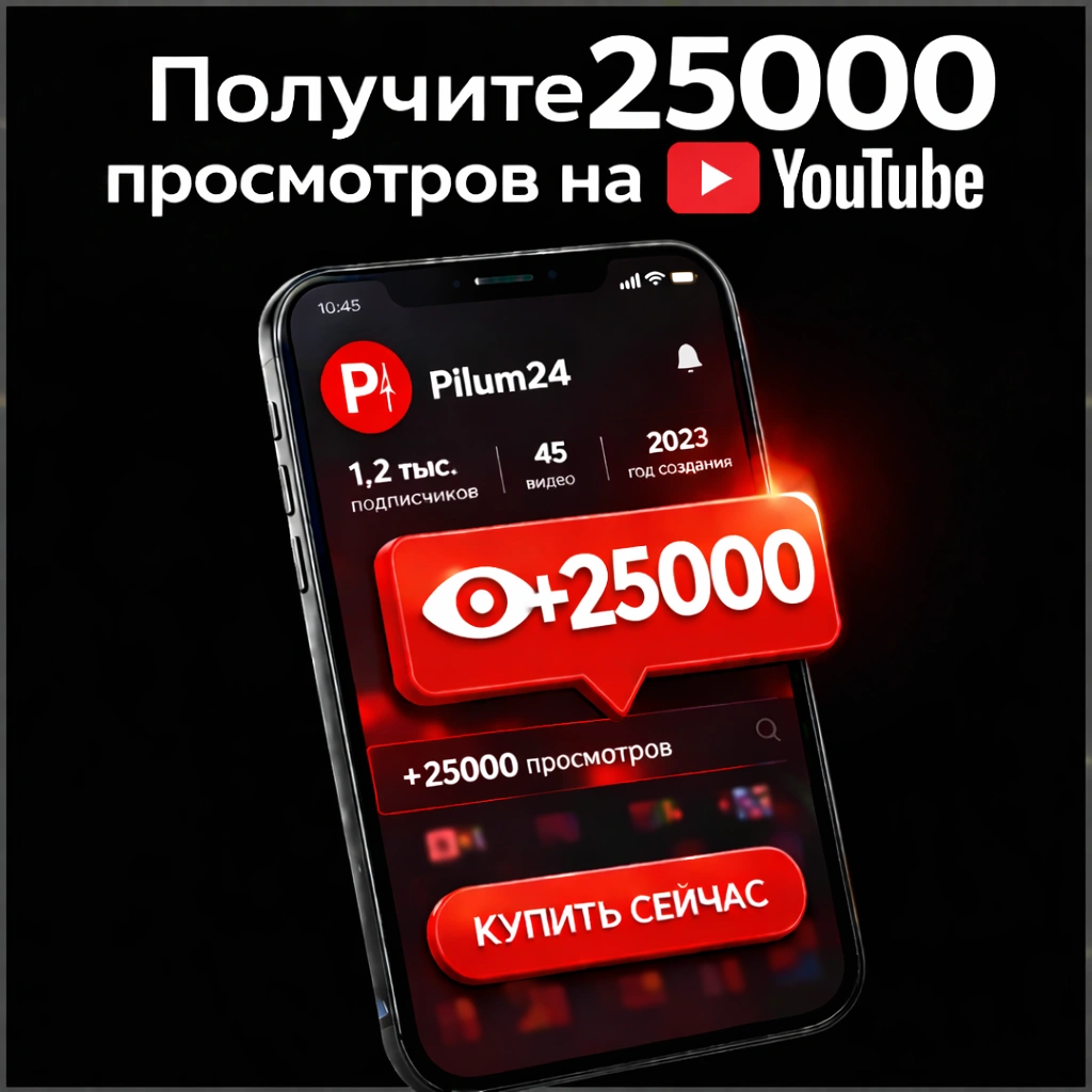 25000 просмотров ютуб