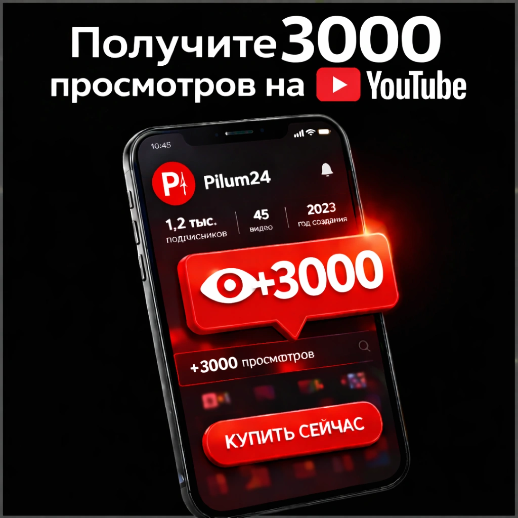 3000 просмотров ютуб
