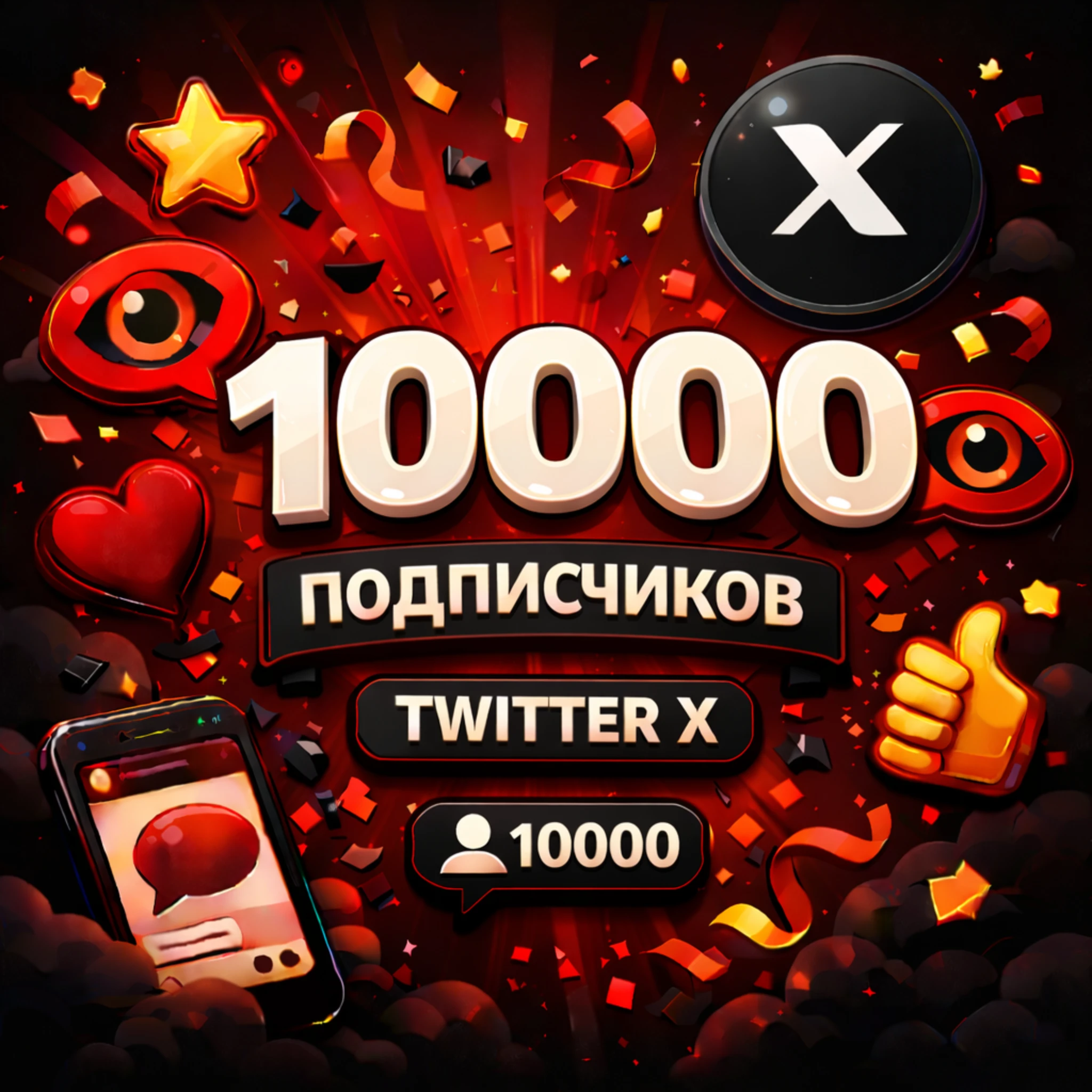 10000 подписчиков х