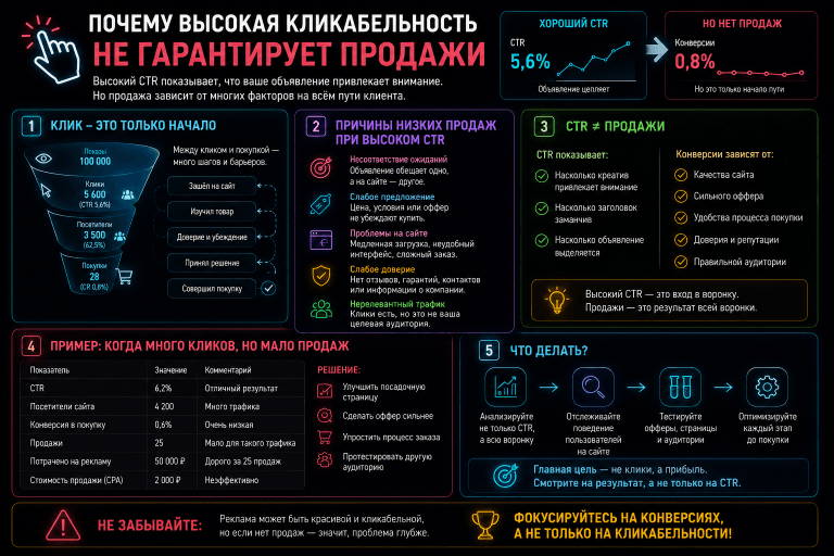 Почему высокая кликабельность не гарантирует продажи