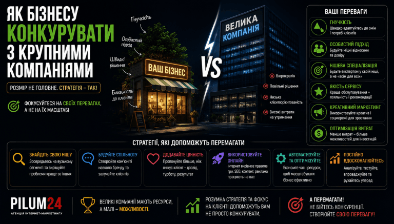 Як бізнесу конкурувати з великими компаніями
