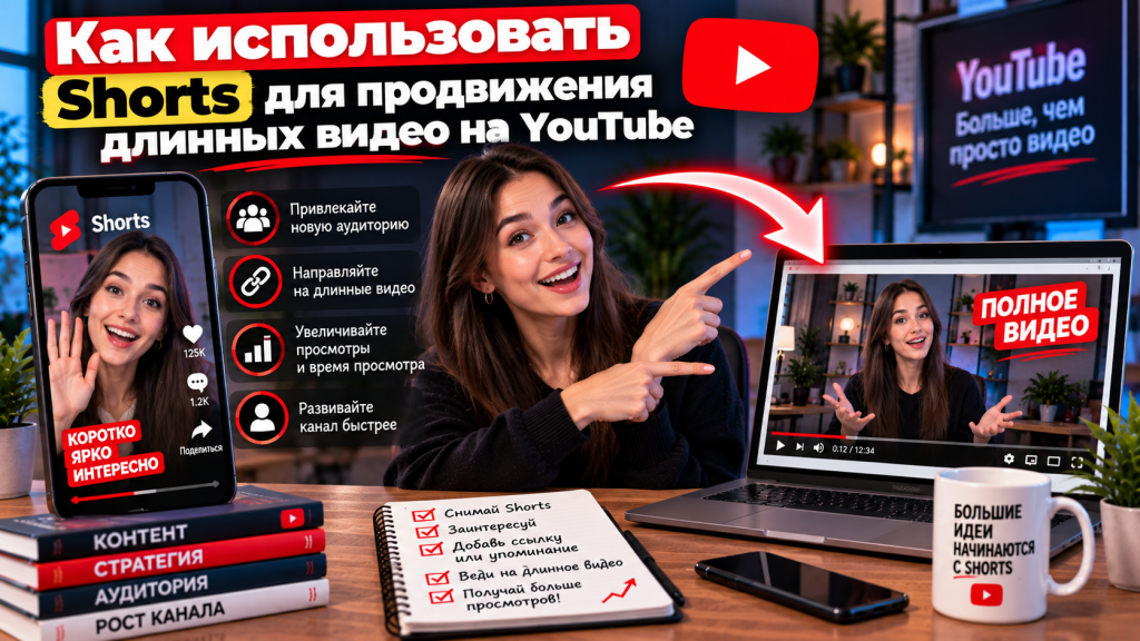 Как использовать Shorts для продвижения длинных видео на YouTube